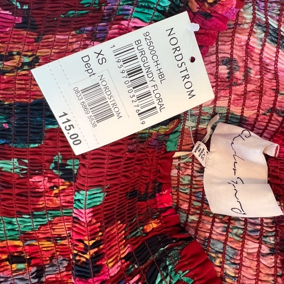 Charles Henry Floral Print Smocked Long Sleeve Minidress - Picture 6 of 6